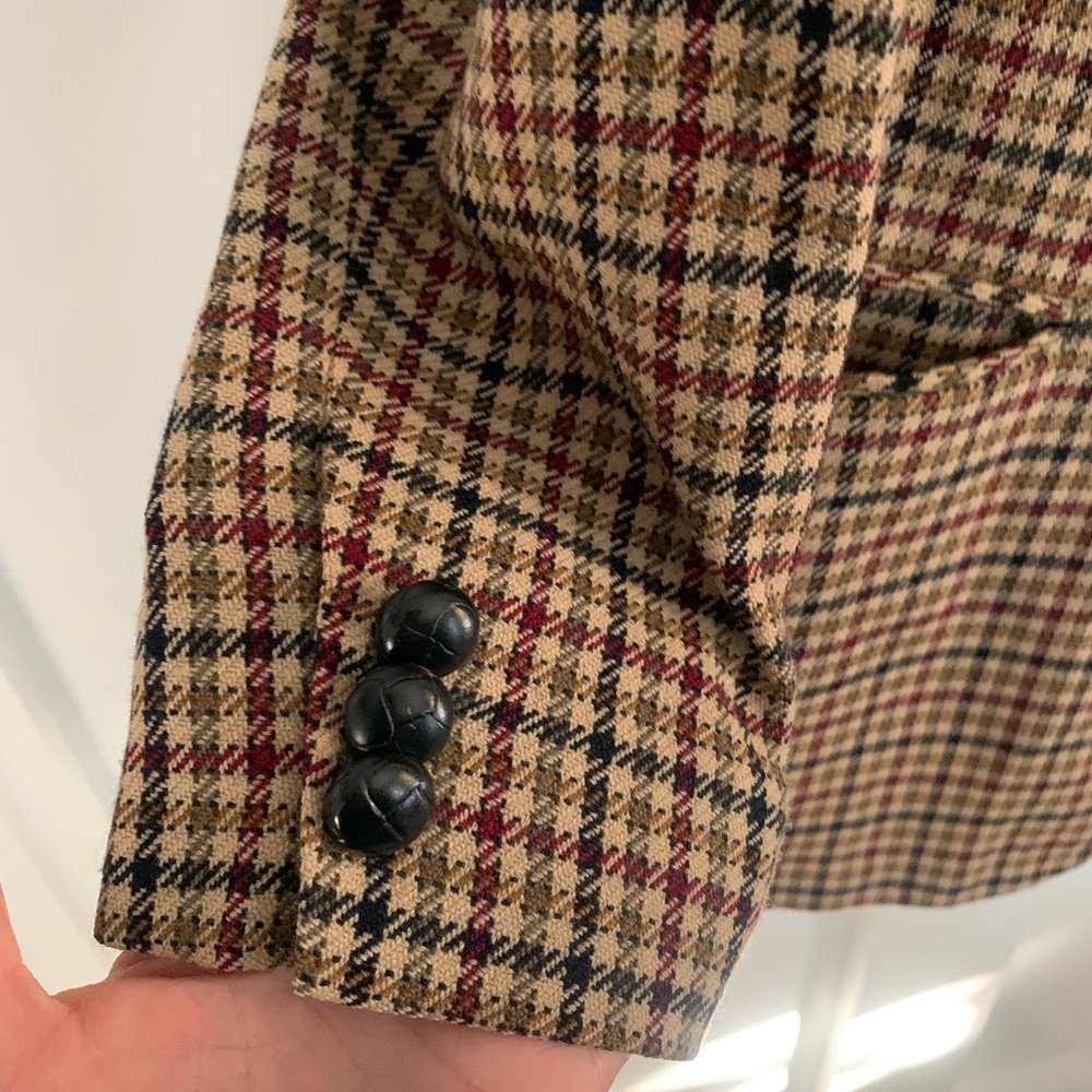Talbots Petites Oversized Vintage Wool Houndstooth Blazer Size 4P Made in USA - Picture 8 of 12
